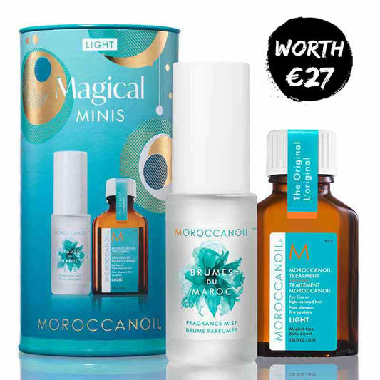 Moroccanoil Magical Minis Light Gift Set, moroccanoil hair treatment light, hair oil for fine hair, hair and body mist,