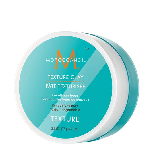 Moroccanoil Texture Clay | versatile hair clay | argan oil | shea butter | bentonite clay | roughed-up looks | natural looks | customizable versatility | short hair | long hair.