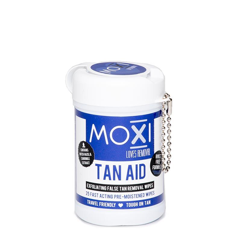 Moxi Loves Tan Aid Exfoliating False Tan Removal Wipes | selftan removal