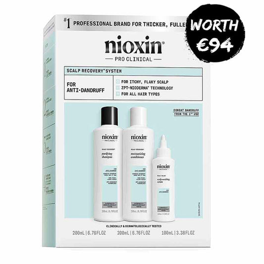 Nioxin | Scalp Recovery | Kit | three piece | haircare set | itchy |  flaky | dry | dandruff