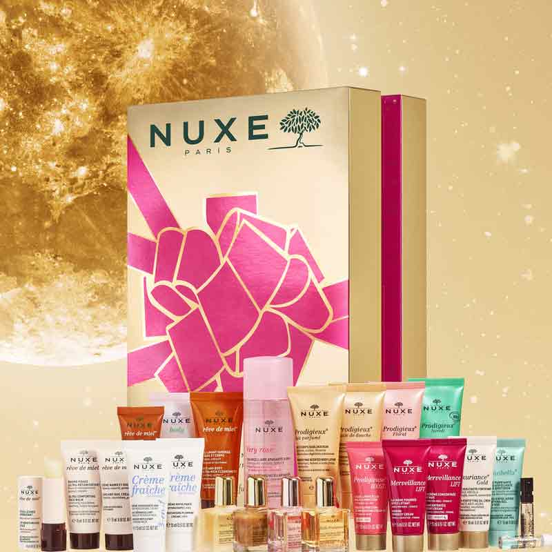 Nuxe advent calendar 2024, huile prodigieuse, beauty advent calendar, christmas gifts, advent set