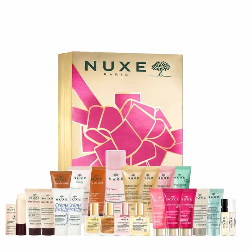 Nuxe advent calendar 2024, huile prodigieuse, beauty advent calendar, christmas gifts, advent set