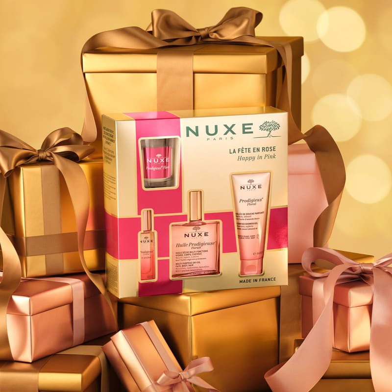 Nuxe happy in pink gift set, prodigieuse florale shower gel