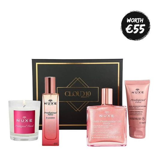 NUXE | Huile Prodigieuse | Florale | Essentials | Gift Set | Shimmering | Multi-Purpose Dry Oil | Prodigieux Floral Perfume | Shower Gel | Floral Candle | Radiant Skin | Captivating Fragrance