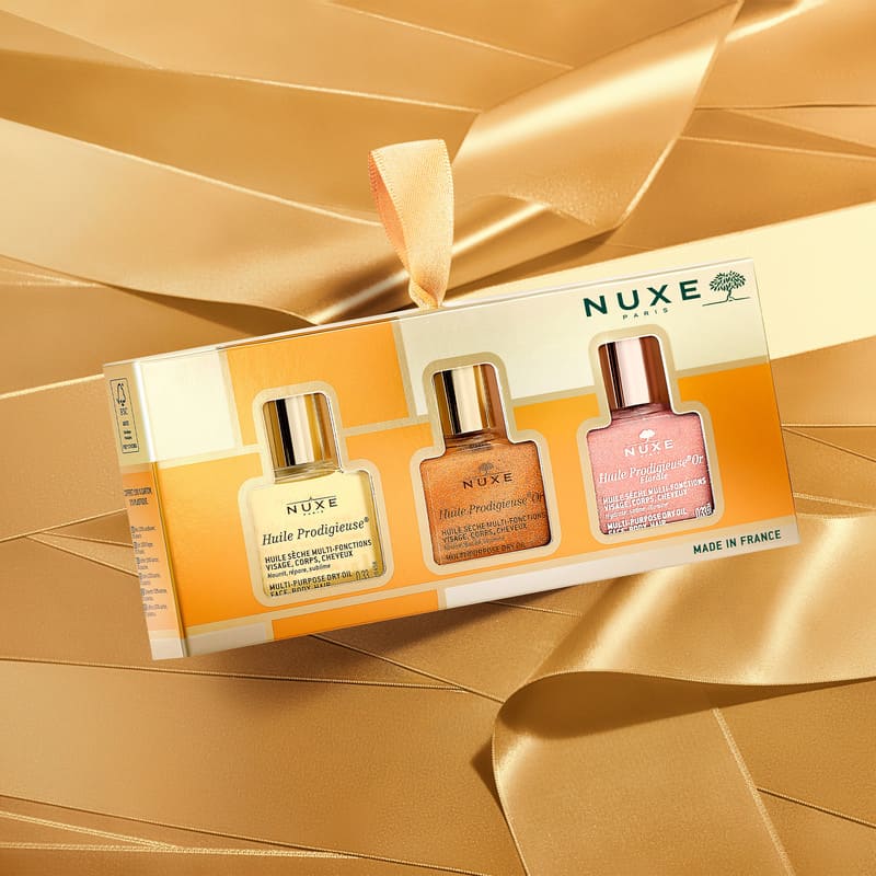 NUXE, NUXE The 3 Prodigieux Gift Set, Huile Prodigieus Original, Florale Prodigieus, Gold Prodigieus, Christmas gift set, gift set for her, Christmas gift set for her