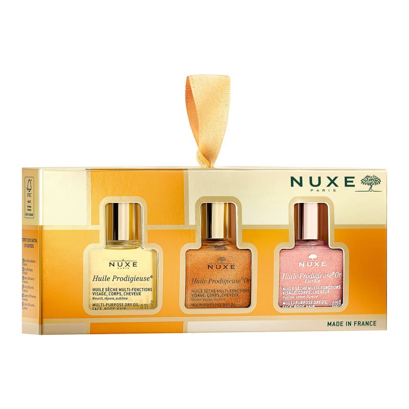 NUXE, NUXE The 3 Prodigieux Gift Set, Huile Prodigieus Original, Florale Prodigieus, Gold Prodigieus, shimmer body oil, stocking filler for her