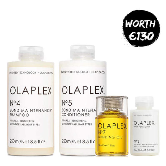 Olaplex Bond Maintenance Kit | Includes No.4 Bond Maintenance Shampoo, No.5 Bond Maintenance Conditioner, No.3 Hair Perfector, and No.7 Bonding Oil | Restores and repairs hair | Adds shine and manageability | Strengthens hair | Reduces drying time | Provides heat protection | Repairs extreme damage | Transforms dry, brittle hair into soft, shiny locks