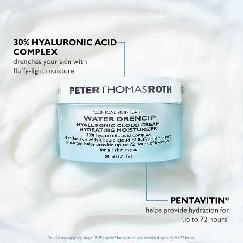 Peter Thomas Roth Water Drench Hyaluronic Cloud Cream Hydrating Moisturiser, hyaluronic acid moisturiser