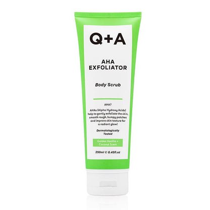 Q+A AHA Exfoliator Body Scrub | aha scrub for the bumpy patches on the skin