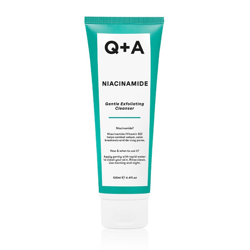 Q+A Niacinamide Gentle Exfoliating Cleanser | help combat sebum exfoliant cleanser