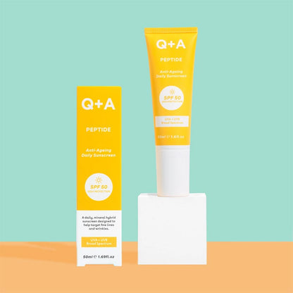 Q+A Peptide Anti-Ageing Face Sunscreen | SPF 50 | Moisturising | Daily Sunscreen