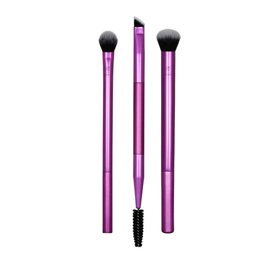  Real Techniques | Eye Shade and Blend | three-piece brush set | higt quality brushes | bristles | create | professional standard | eye looks | shadow brushes | brow brush | definition | colour | dramatic | look