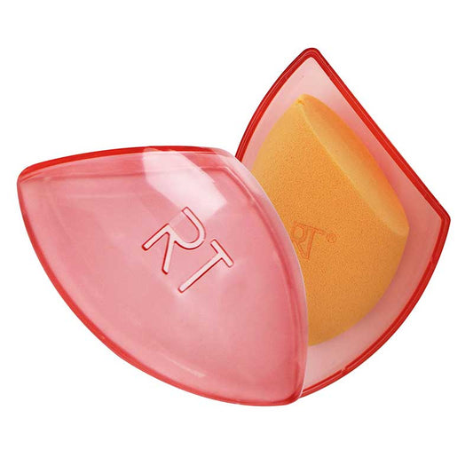 Real Techniques | Miracle Complexion | Sponge | Case | travel | safe | clean | protected | blending | 3-in-1 | multitasker | flawless finish | liquid | cream | natural | glow | latex free | cruelty free