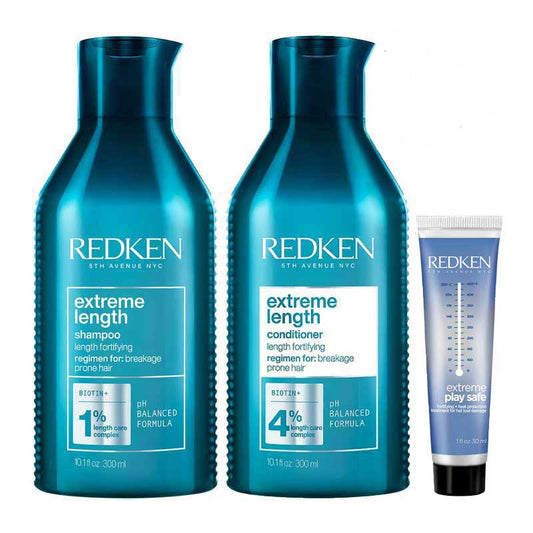 Redken Extreme Length Shampoo, Conditioner + FREE Extreme Play Safe 30ml