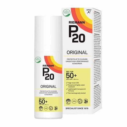 Riemann P20 Original Sun Protection Spray SPF 50+ | UVA protection | 10 hour wear sun cream | High strength sunscreen | water resistant SPF 50 sun protection