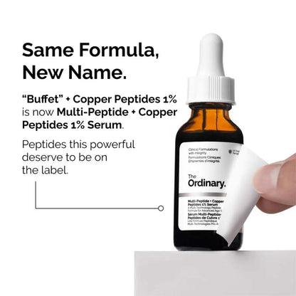 The Ordinary Multi-Peptide + Copper Peptides 1% Serum (Formerly “Buffet” + Copper Peptides 1% Serum) powerful | solution | water based | skin care | skin | health | ageing | peptides