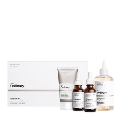 The Ordinary The Bright Set | gift set | skincare kit | cleanser | toner | caffeine solution | Ethylated Ascorbic Acid | vitamin c | glycolic acid | squalane cleanser