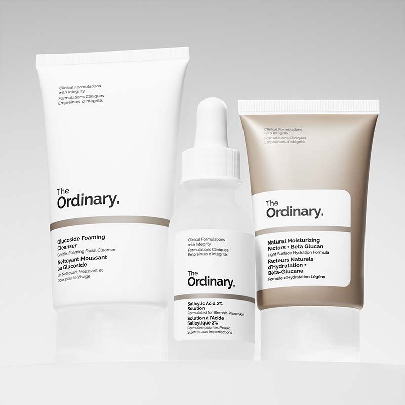 The Ordinary The Clear Set | Glucoside Foaming Cleanser | cleanser | skin | Salicylic Acid 2% Solution | blemish-prone areas | Natural Moisturizing Factors + Beta Glucan | lightweight gel moisturizer