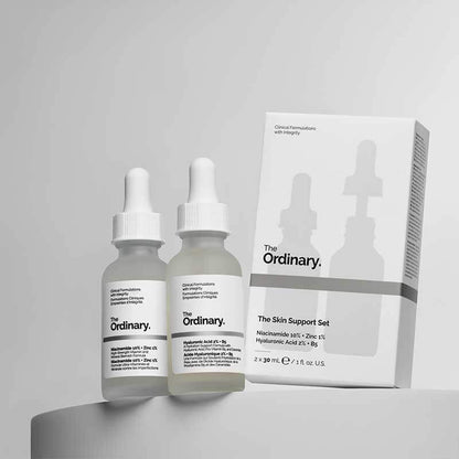 The Ordinary The Skin Support Set | Iconic Duo of Bestselling Serums | Includes Niacinamide 10% + Zinc 1% and Hyaluronic Acid 2% + B5 | Perfect Combination to Moisturize the Skin | Provides the Support Skin Needs