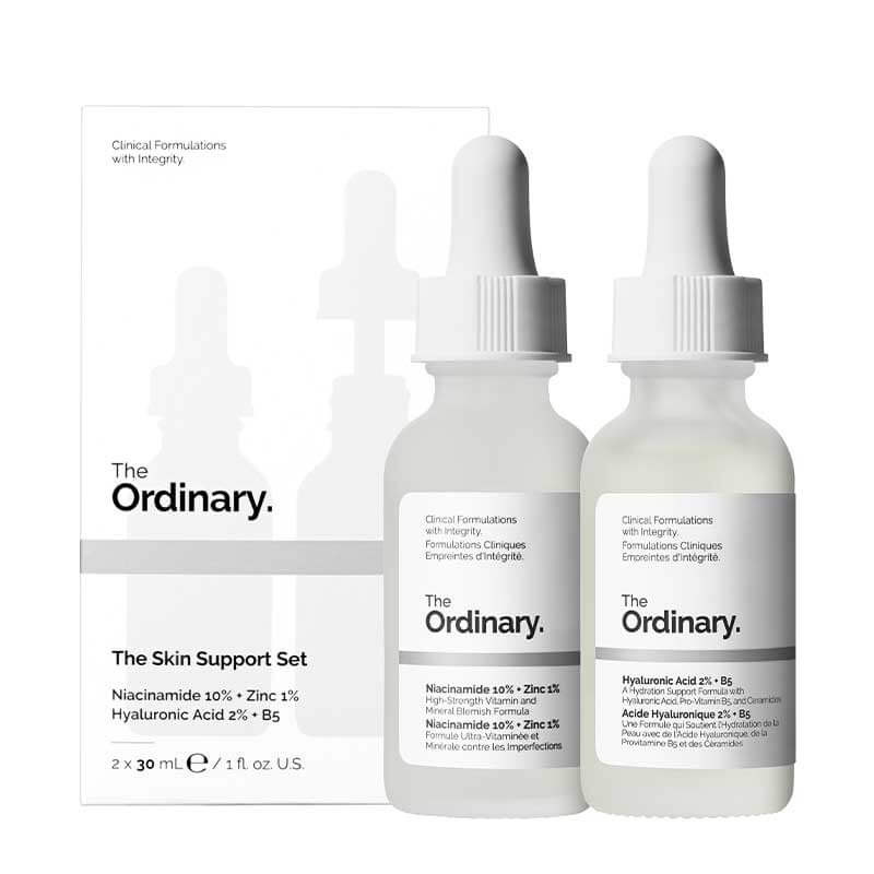 The Ordinary The Skin Support Set | Iconic Duo of Bestselling Serums | Includes Niacinamide 10% + Zinc 1% and Hyaluronic Acid 2% + B5 | Perfect Combination to Moisturize the Skin | Provides the Support Skin Needs