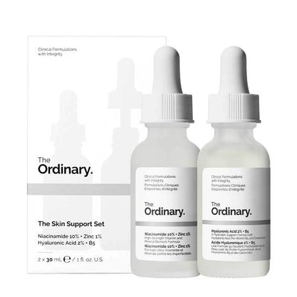 The Ordinary The Skin Support Set | Iconic Duo of Bestselling Serums | Includes Niacinamide 10% + Zinc 1% and Hyaluronic Acid 2% + B5 | Perfect Combination to Moisturize the Skin | Provides the Support Skin Needs