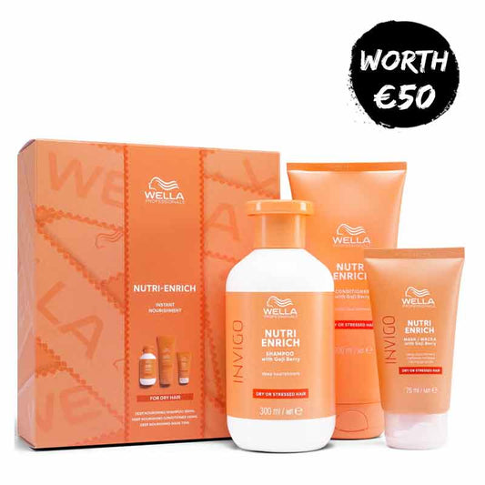 Wella Nutri-Enrich Gift Set, shampoo, conditioner, hair mask, professional haircare