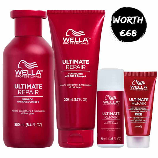 Wella Professionals | Ultimate Repair | Shampoo & Conditioner | travel sized haircare | for damaged hair