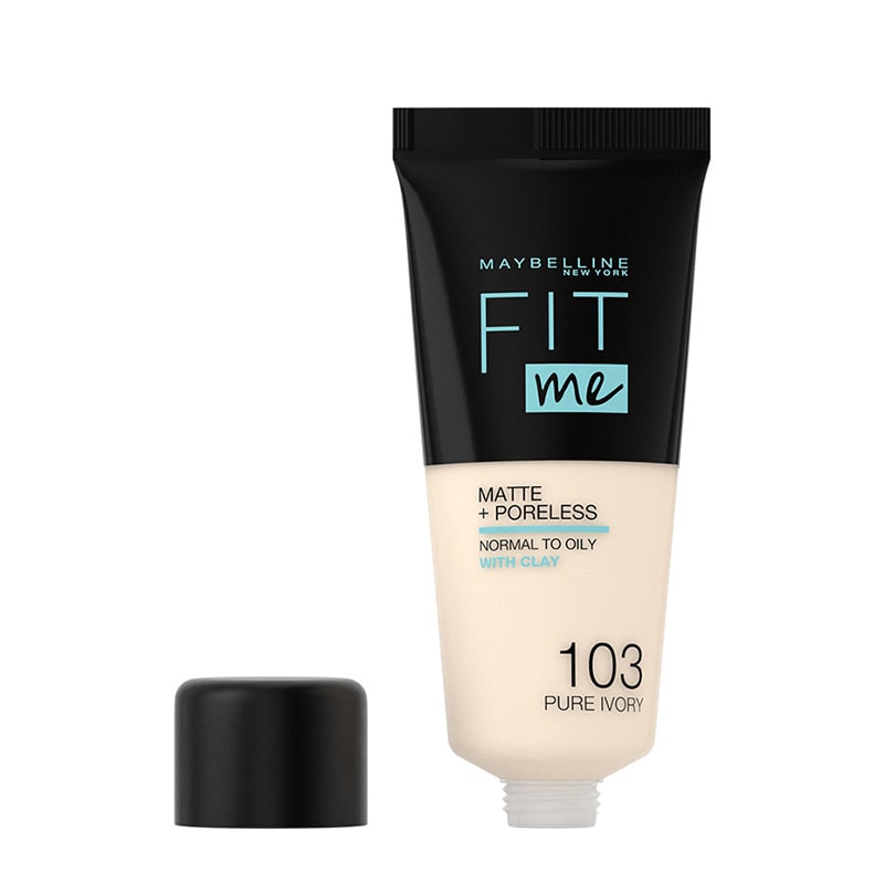  Maybelline Fit Me Matte + Poreless Liquid Foundation Makeup,  Ivory, 2 COUNT Oil-Free Foundation : Beauty & Personal Care